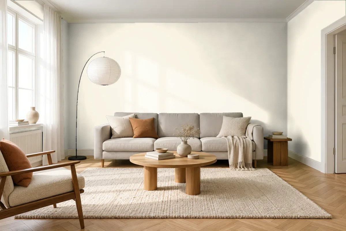 Краска Little Greene LG 49 First Light — гостиная в скандинавском стиле