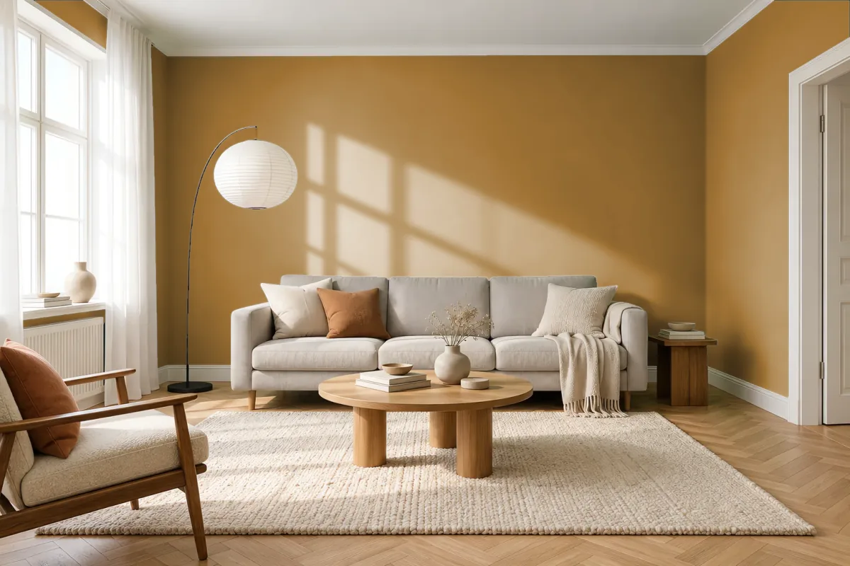 Краска Swiss Lake SL-1098 Sweet Toffee — гостиная в скандинавском стиле