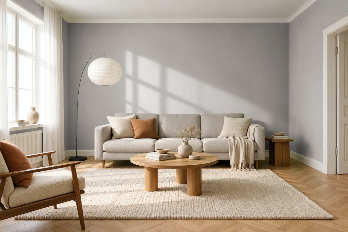 Краска Swiss Lake SL-0589 Intellectual Grey — гостиная в скандинавском стиле
