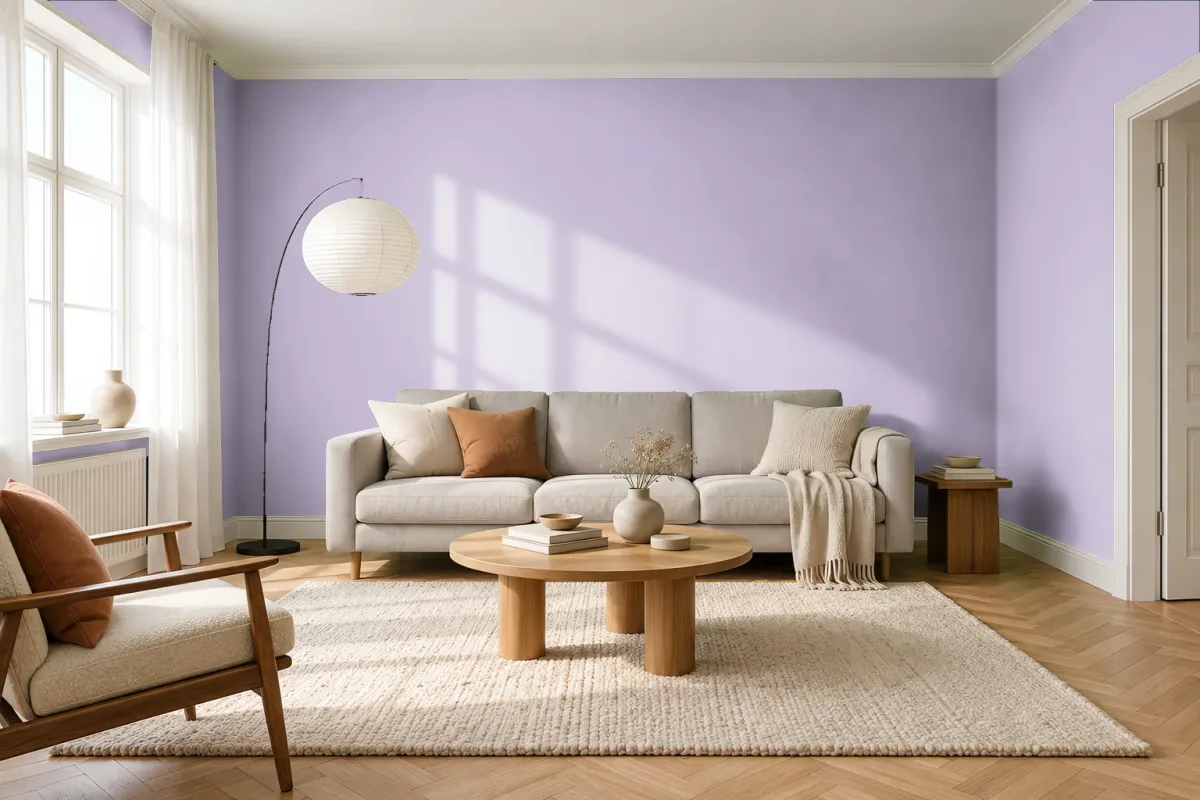 Краска Swiss Lake SL-1883 Purple Essence — гостиная в скандинавском стиле