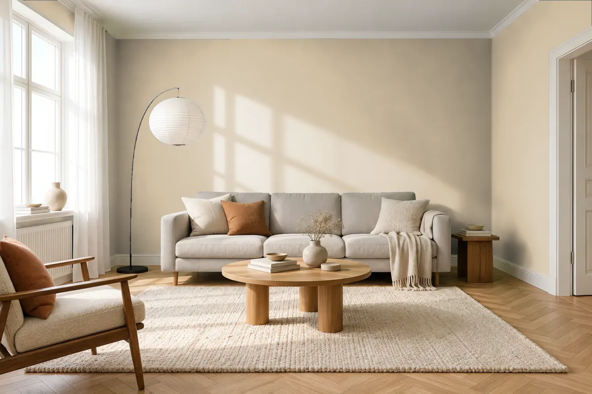 Краска Swiss Lake SL-0614 Pebble — гостиная в скандинавском стиле