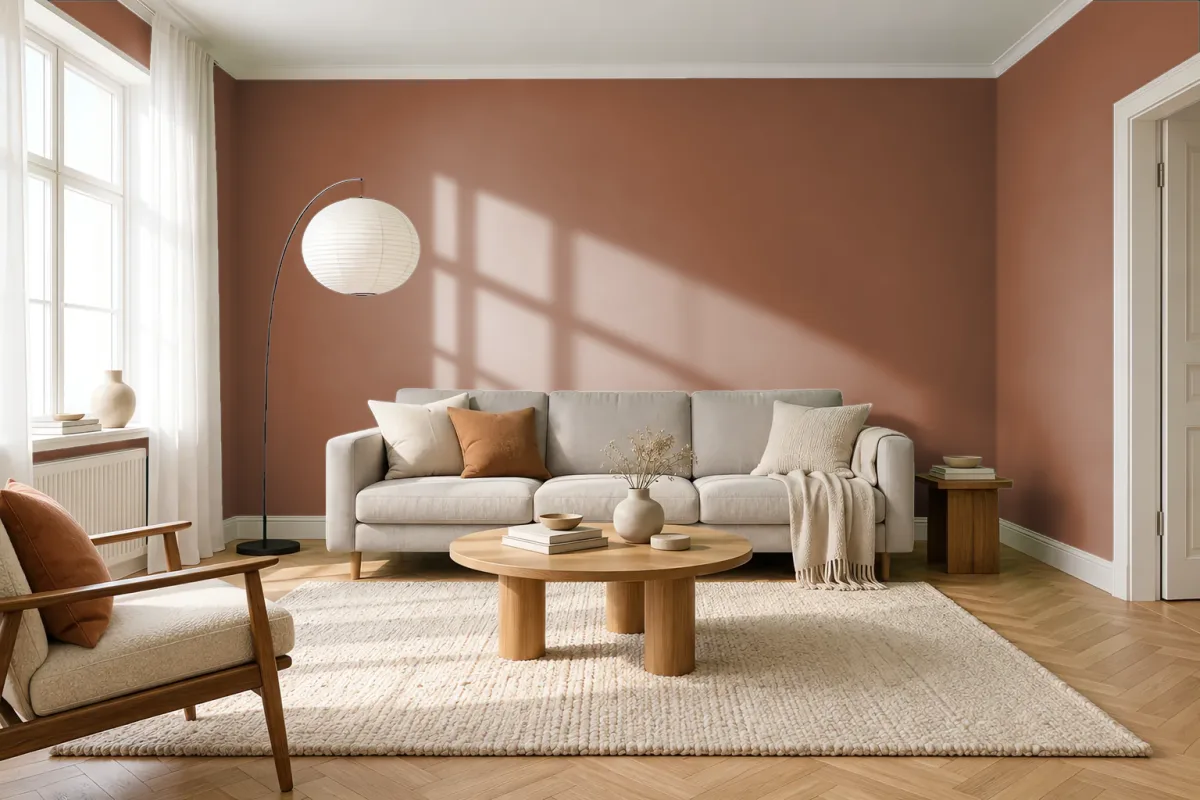 Краска Swiss Lake SL-1650 Cinnamon Spice — гостиная в скандинавском стиле