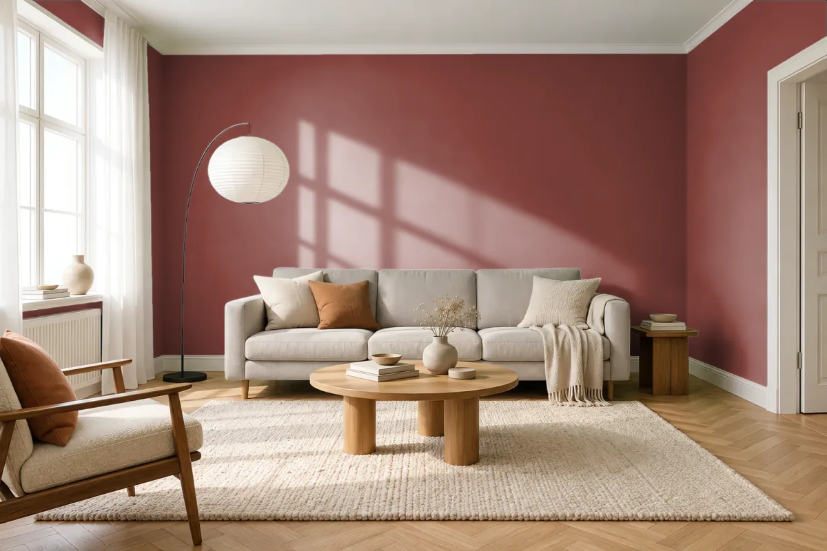Краска Swiss Lake SL-1398 Sugar Cherry — гостиная в скандинавском стиле