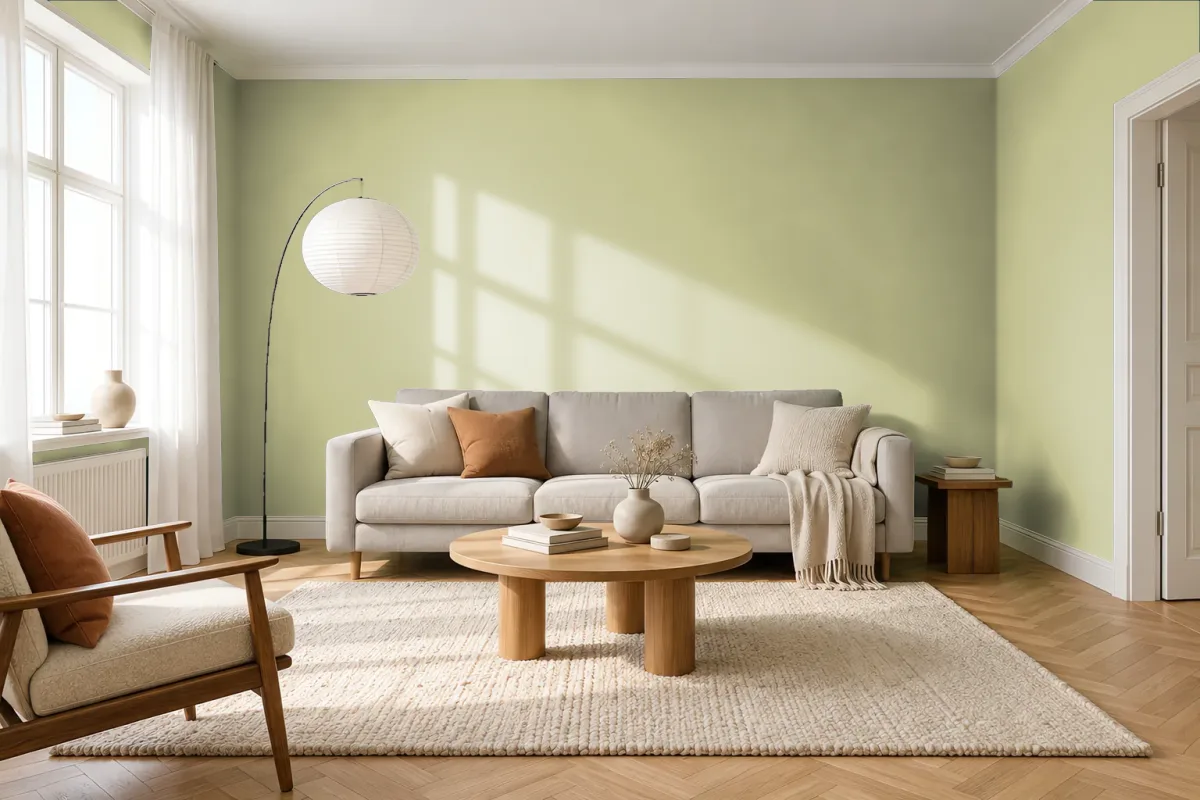 Краска Swiss Lake SL-2679 Coriander — гостиная в скандинавском стиле
