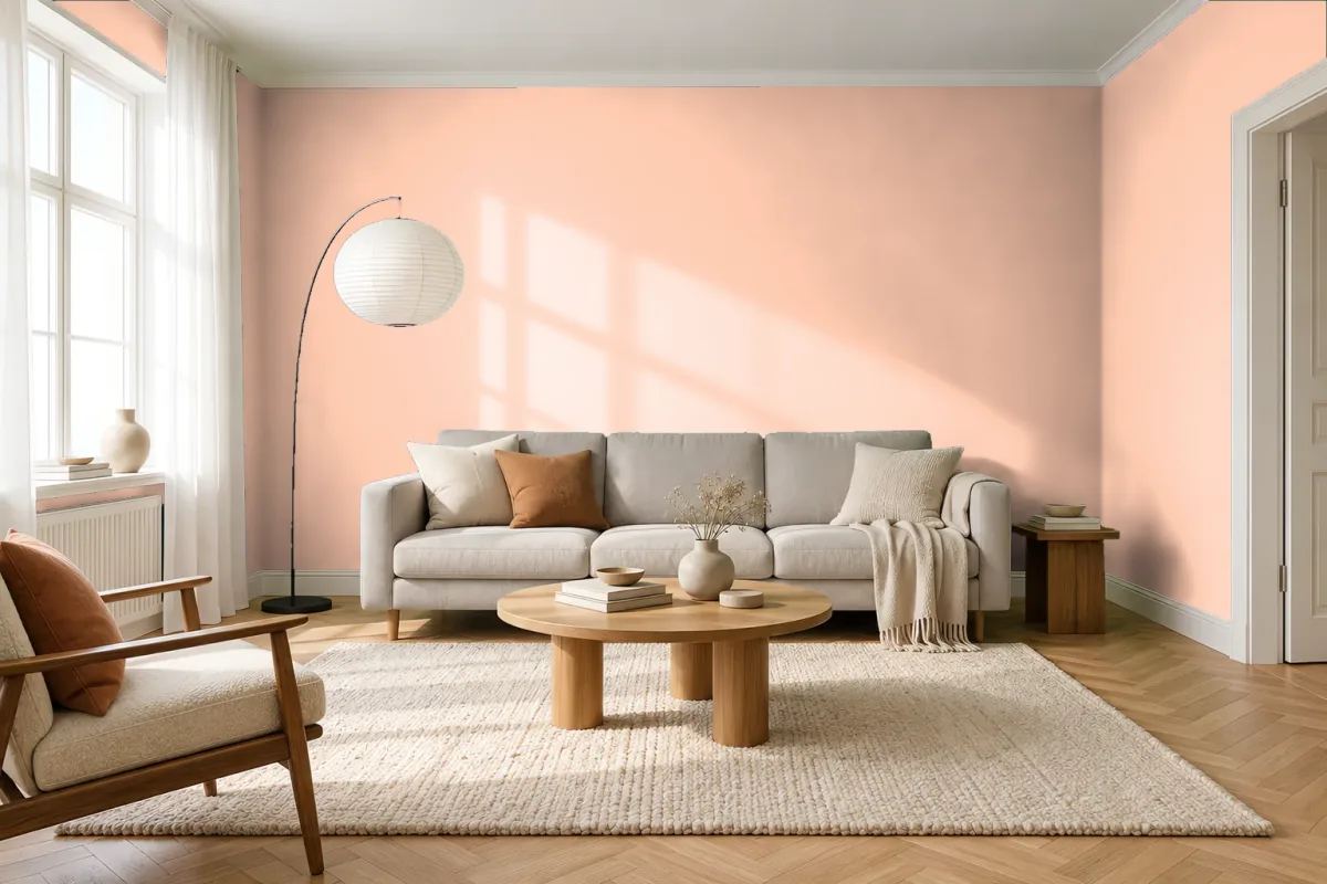 Краска Swiss Lake SL-1157 Peach Balsam — гостиная в скандинавском стиле