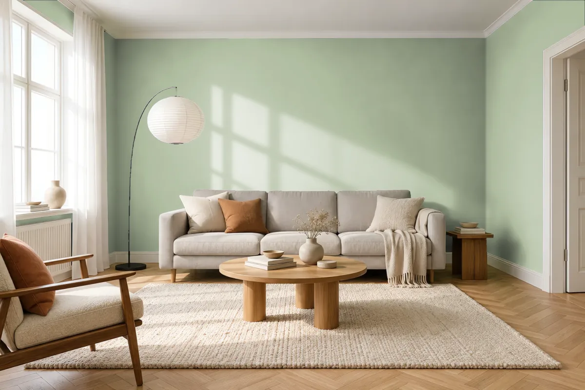 Краска Swiss Lake SL-2701 Evergreen — гостиная в скандинавском стиле
