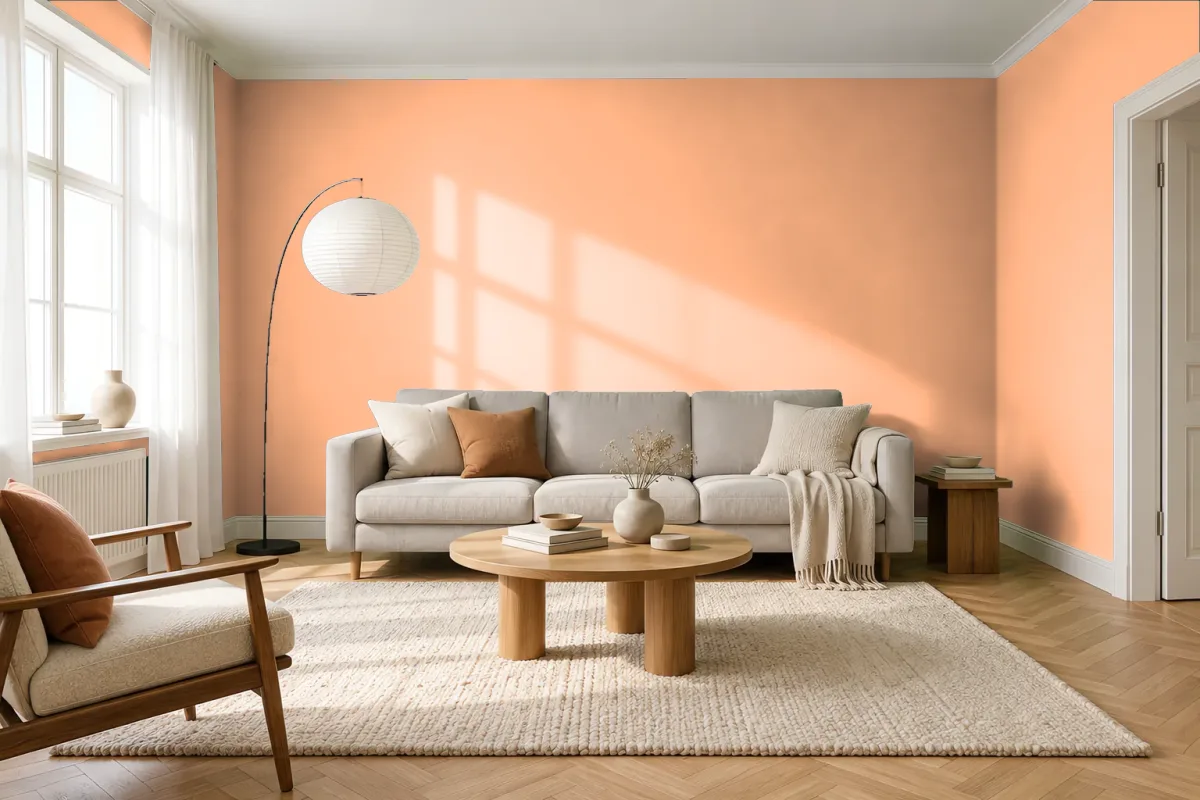 Краска Swiss Lake SL-1173 Melon Pink — гостиная в скандинавском стиле