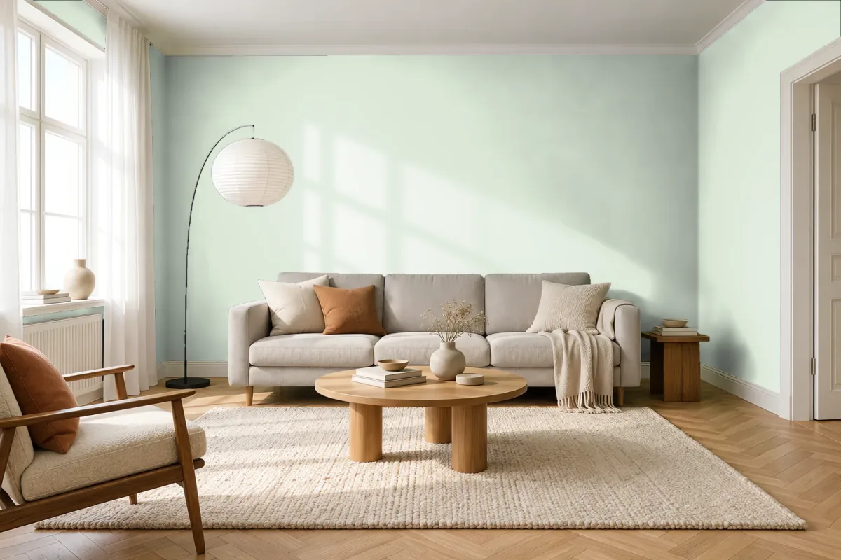 Краска Swiss Lake SL-2455 Bud Green — гостиная в скандинавском стиле