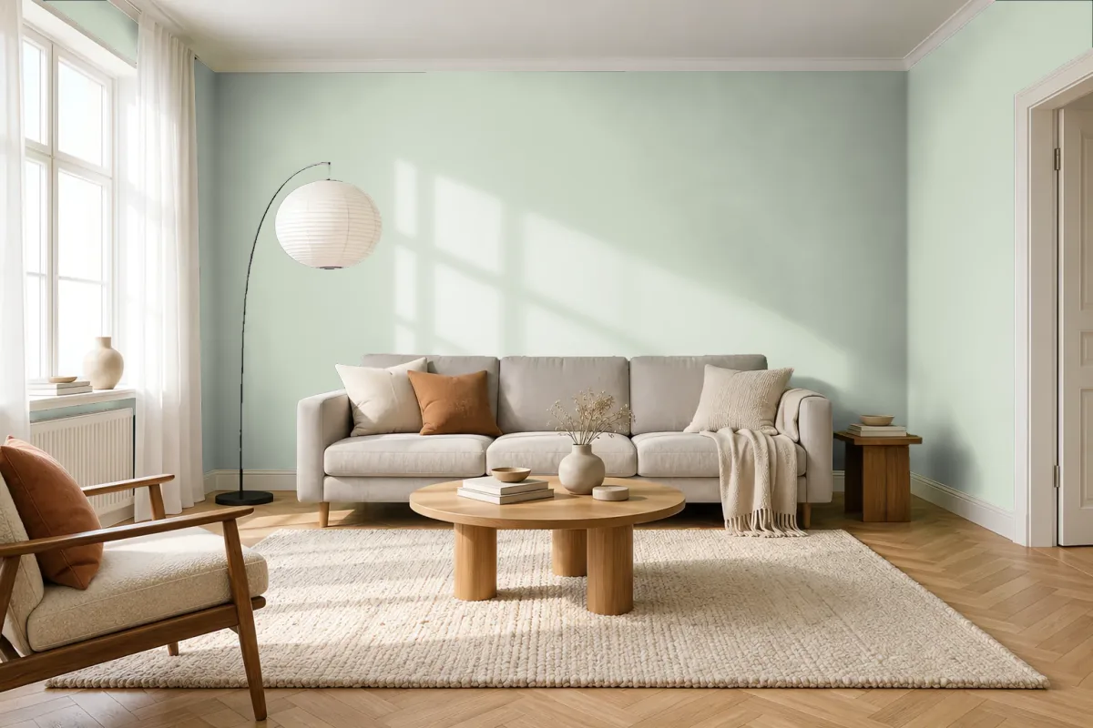 Краска Swiss Lake SL-2459 Clean Khaki — гостиная в скандинавском стиле
