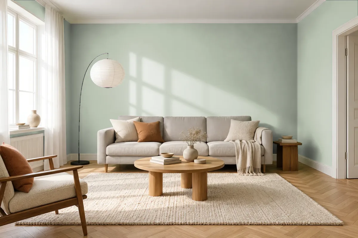 Краска Swiss Lake SL-2460 Oasis — гостиная в скандинавском стиле