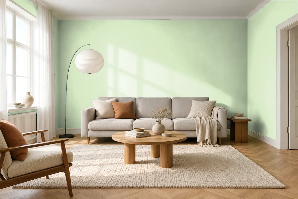 Краска Swiss Lake SL-2463 Vintage Avocado — гостиная в скандинавском стиле