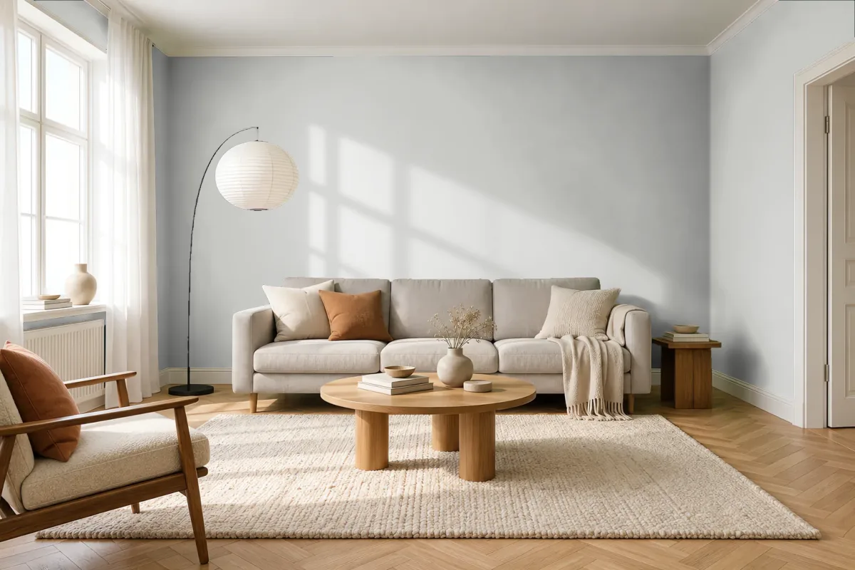 Краска Swiss Lake SL-2729 Aluminum — гостиная в скандинавском стиле