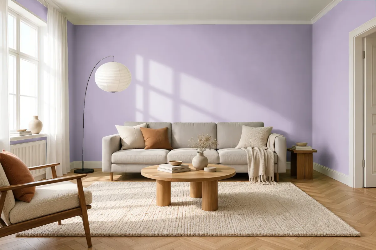 Краска Swiss Lake SL-1718 Inspired Lilac — гостиная в скандинавском стиле