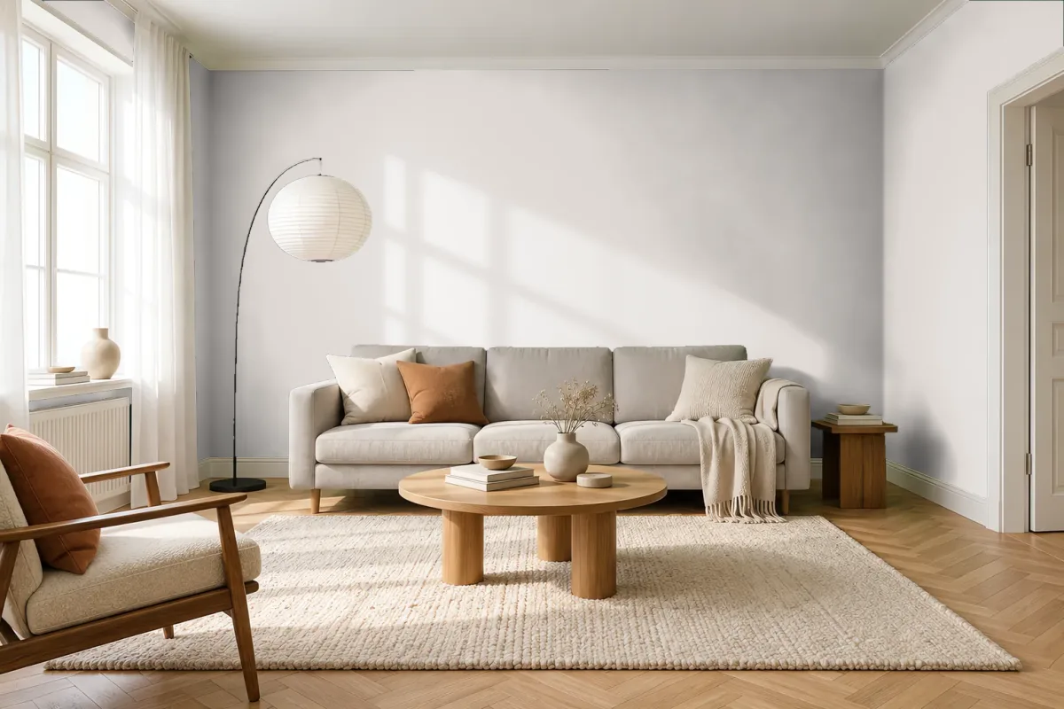 Краска Swiss Lake SL-3002 White Sand — гостиная в скандинавском стиле