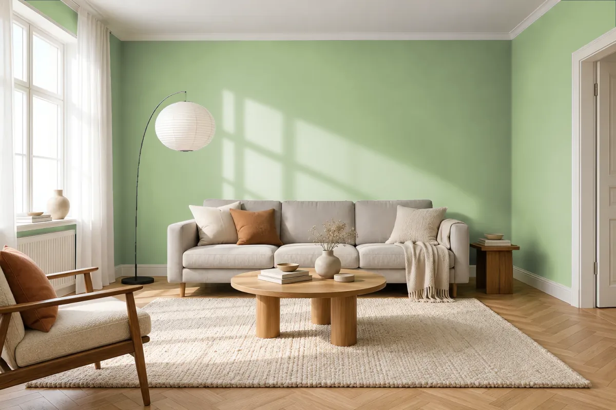Краска Swiss Lake SL-2491 Pocketful of Green — гостиная в скандинавском стиле