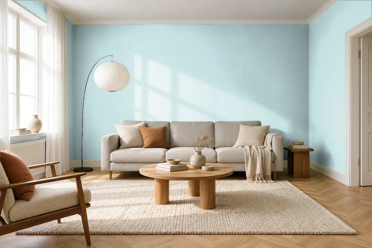 Краска Swiss Lake SL-2240 Blue Fiesta — гостиная в скандинавском стиле