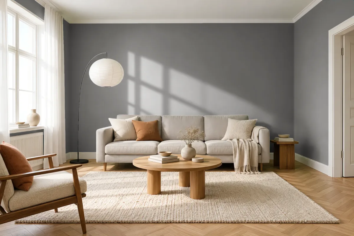 Краска Swiss Lake SL-3020 Greyish Black — гостиная в скандинавском стиле