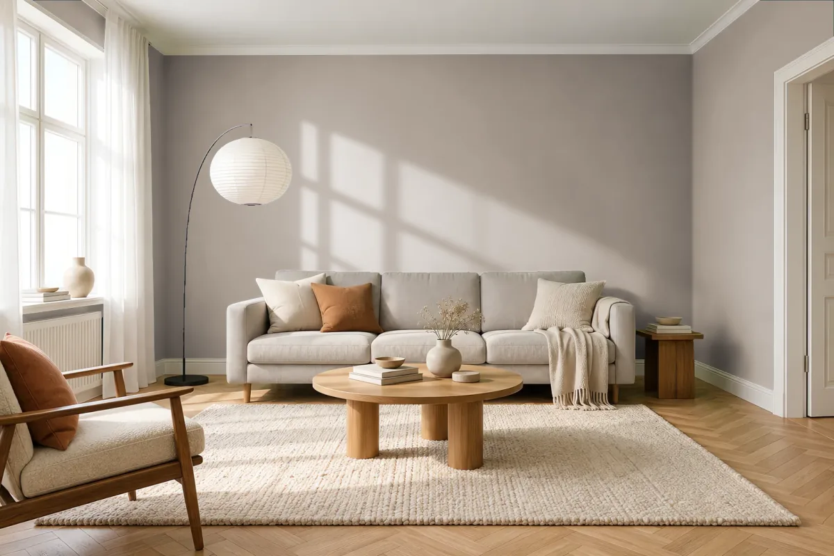 Краска Swiss Lake SL-0724 Tanny Grey — гостиная в скандинавском стиле