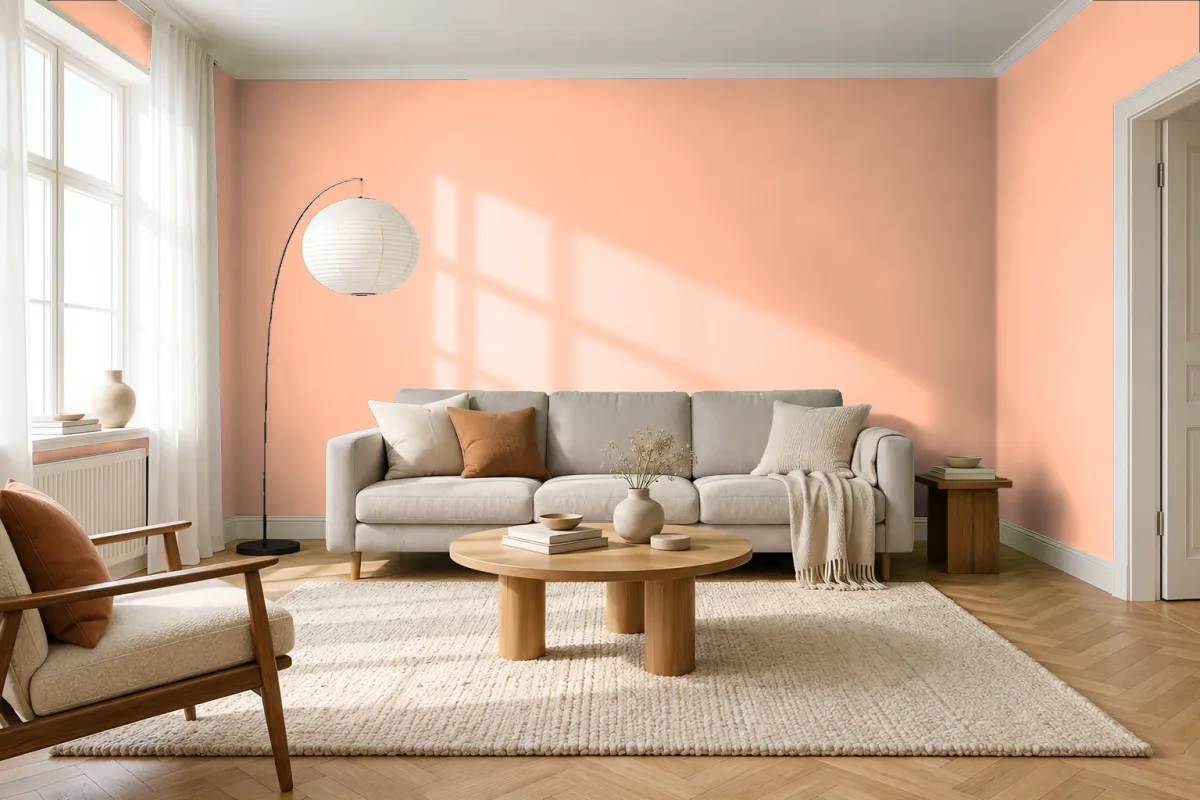 Краска Swiss Lake SL-1242 Peach Tree — гостиная в скандинавском стиле