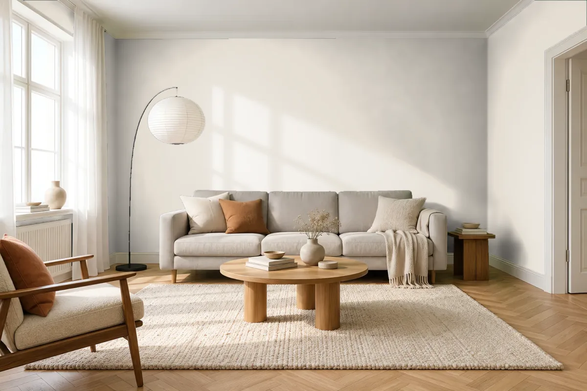Краска Swiss Lake SL-0229 Silver Birch — гостиная в скандинавском стиле