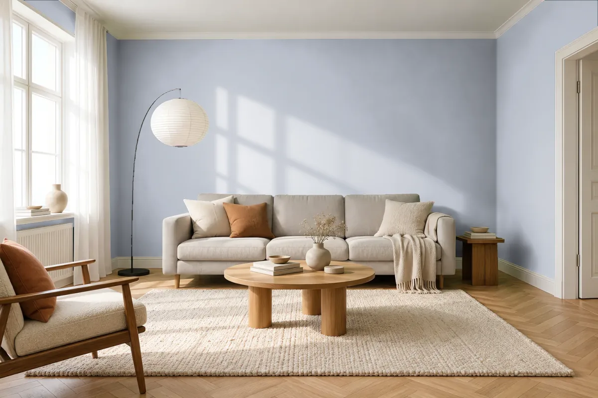 Краска Swiss Lake SL-1778 Glacier Pearl — гостиная в скандинавском стиле