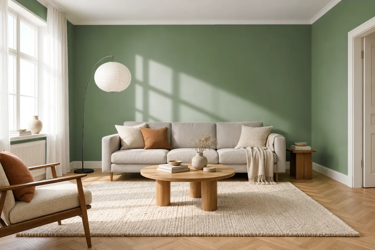 Краска Little Greene LG 297 Hopper — гостиная в скандинавском стиле