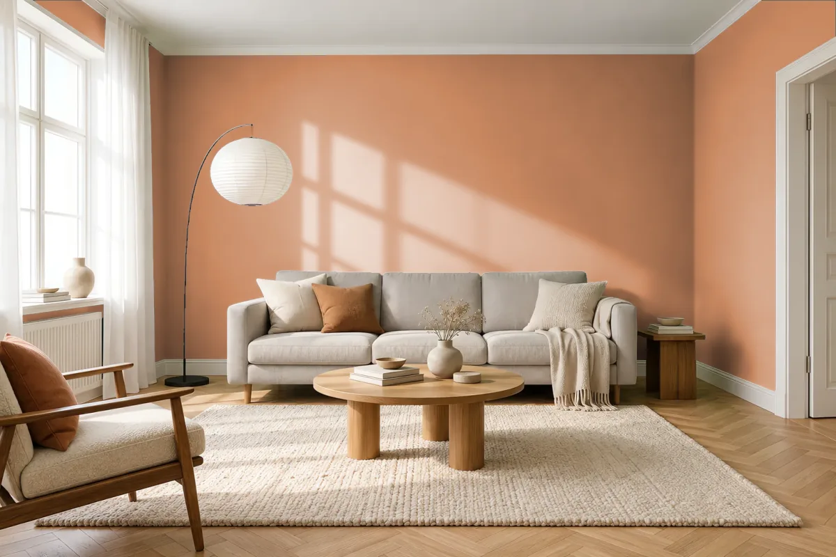 Краска Tikkurila TVT V406 Harvest — гостиная в скандинавском стиле