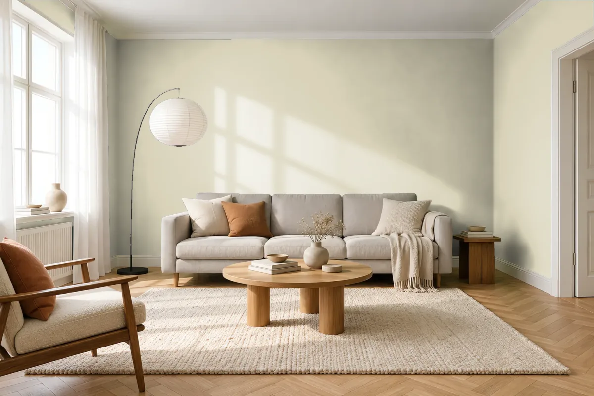 Краска Tikkurila TVT H450 Repose — гостиная в скандинавском стиле