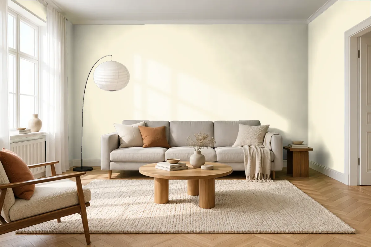 Краска Tikkurila TVT F302 Parmesan — гостиная в скандинавском стиле
