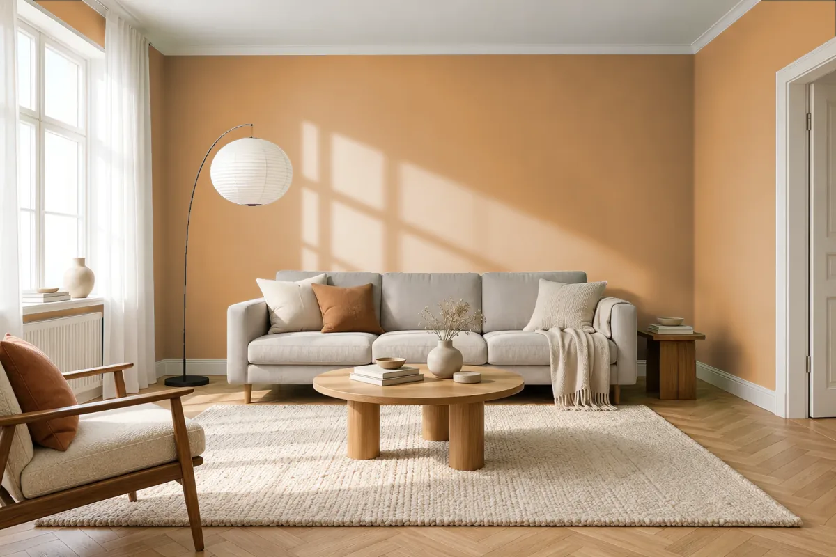 Краска Tikkurila TVT L396 Beeswax — гостиная в скандинавском стиле