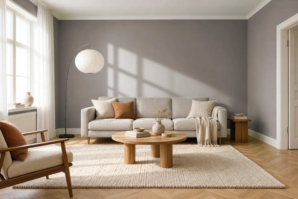 Краска Tikkurila TVT L487 Mole — гостиная в скандинавском стиле