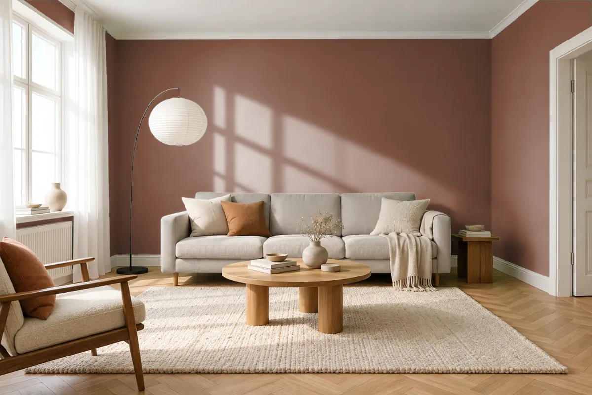 Краска NCS S 6030-Y50R — гостиная в скандинавском стиле