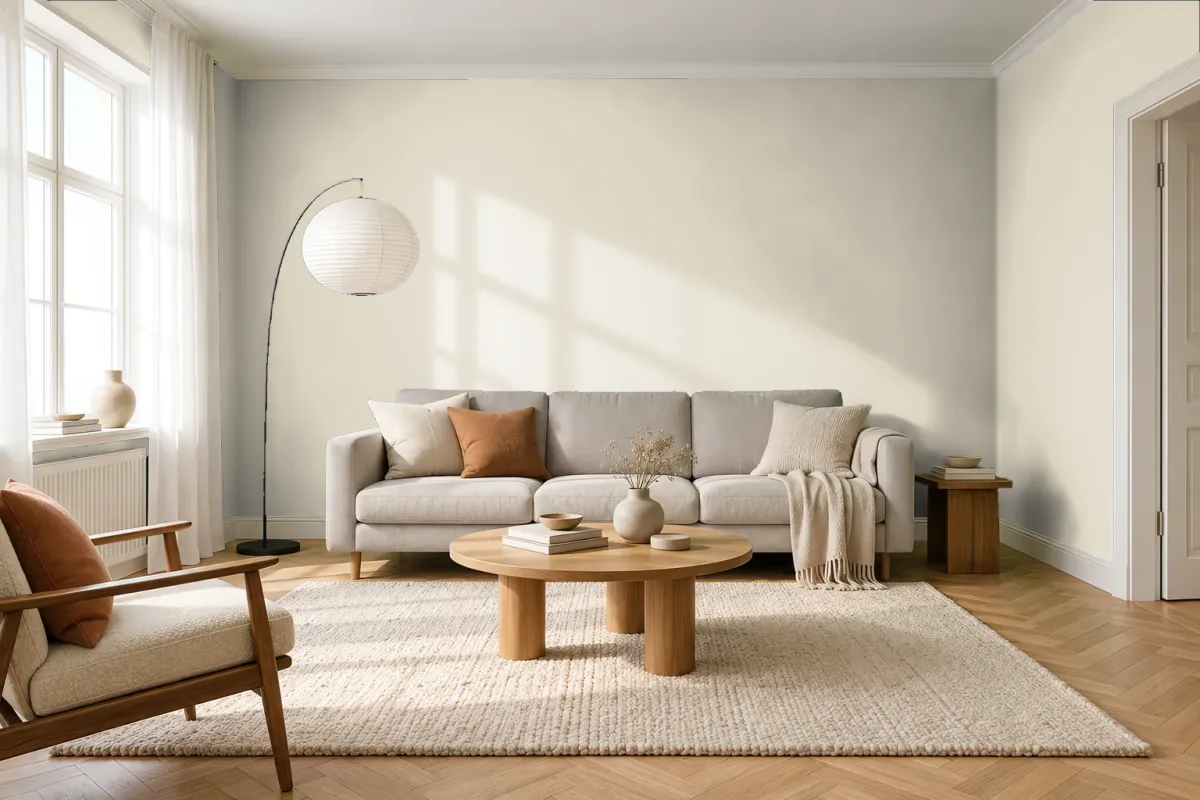 Краска Little Greene LG 76 Acre — гостиная в скандинавском стиле