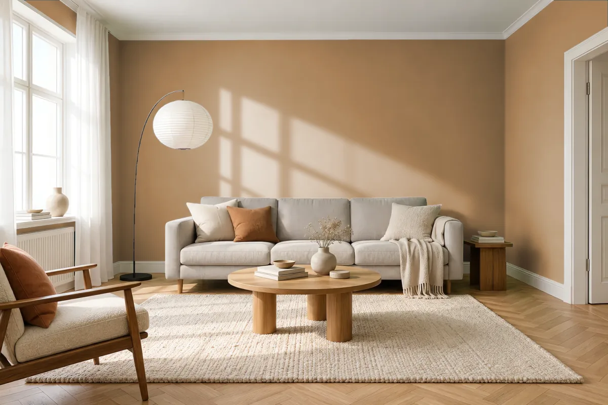 Краска NCS S 4030-Y20R — гостиная в скандинавском стиле
