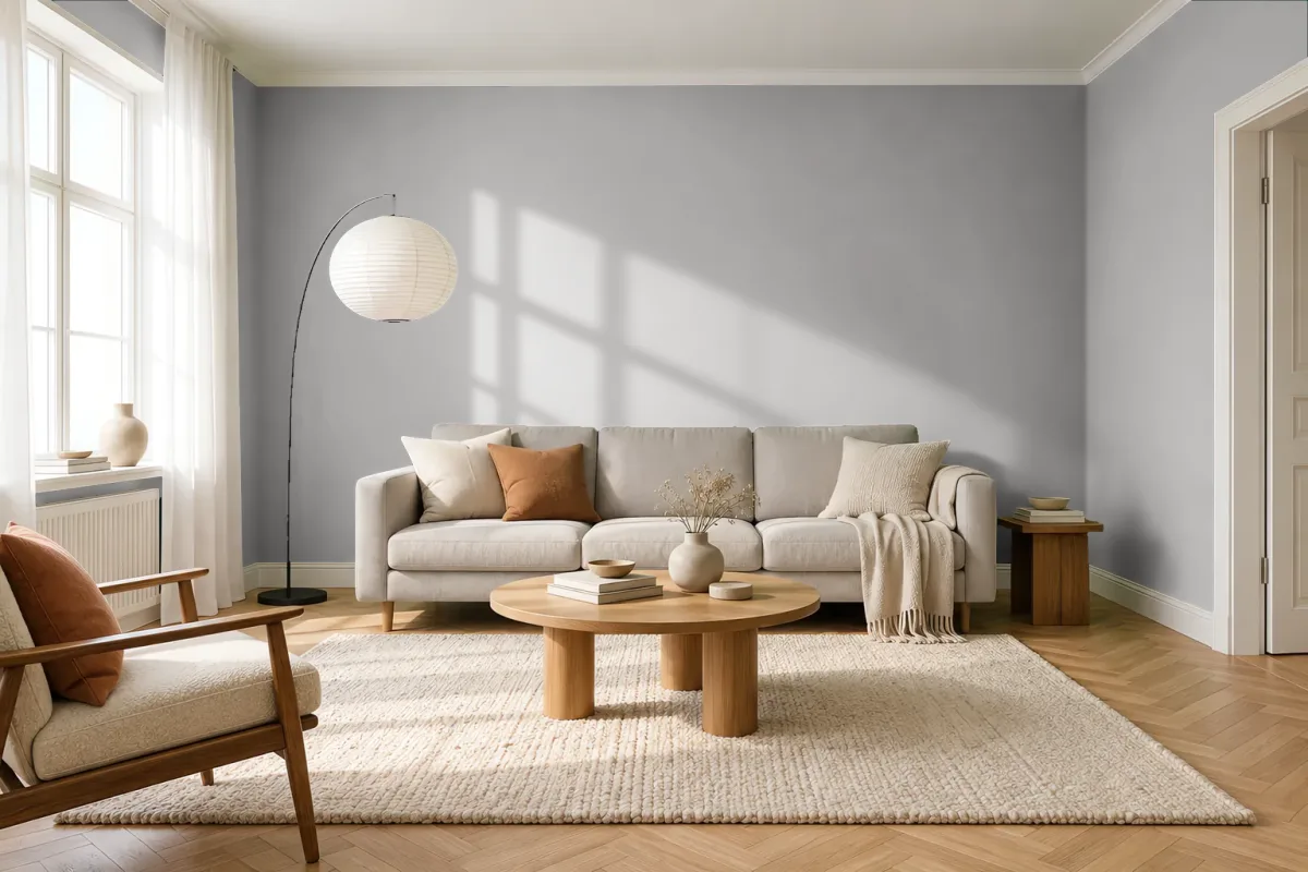 Краска Nuance NC42-0969 полированный титан — гостиная в скандинавском стиле