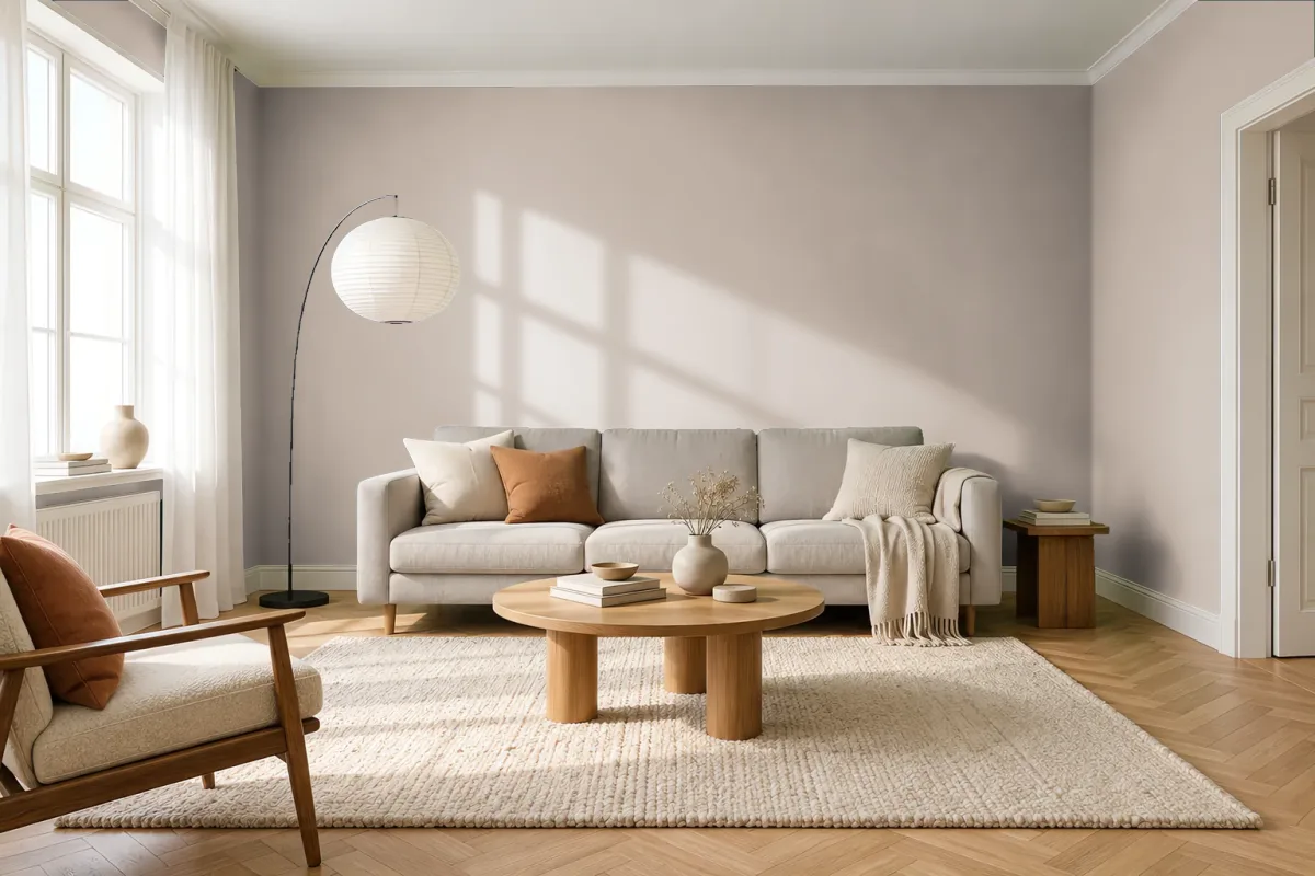 Краска Nuance NC17-0231 мех енота — гостиная в скандинавском стиле