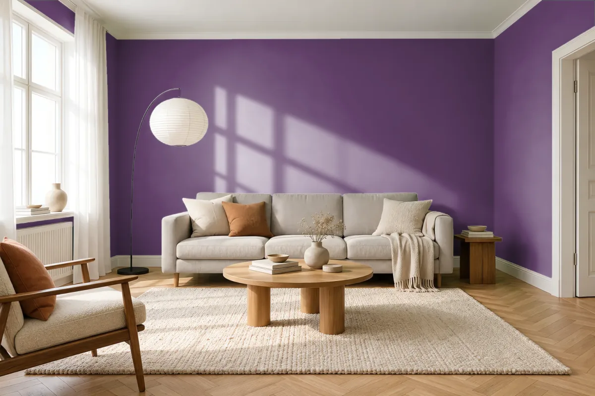 Краска PANTONE 18-3340 Charisma — гостиная в скандинавском стиле
