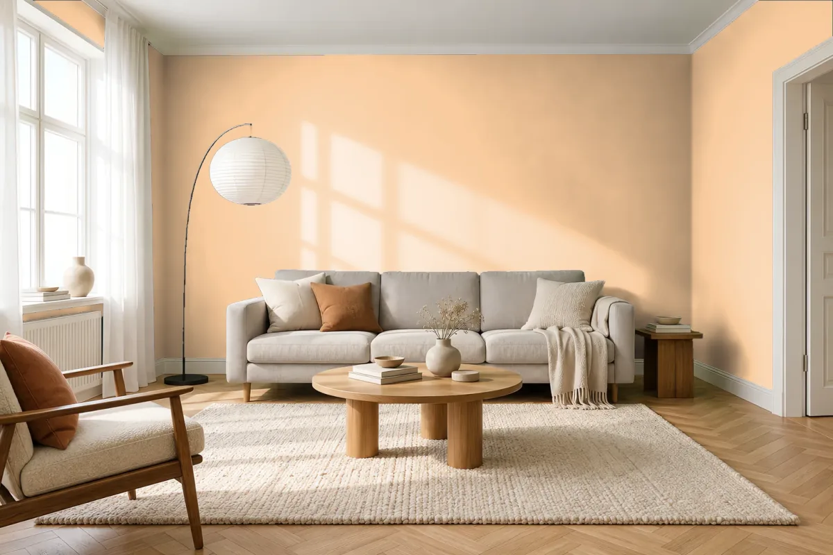 Краска PANTONE 12-0822 Golden Fleece — гостиная в скандинавском стиле