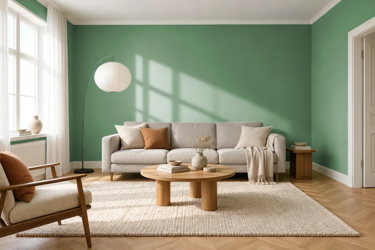 Краска PANTONE 17-6319 Kashmir — гостиная в скандинавском стиле