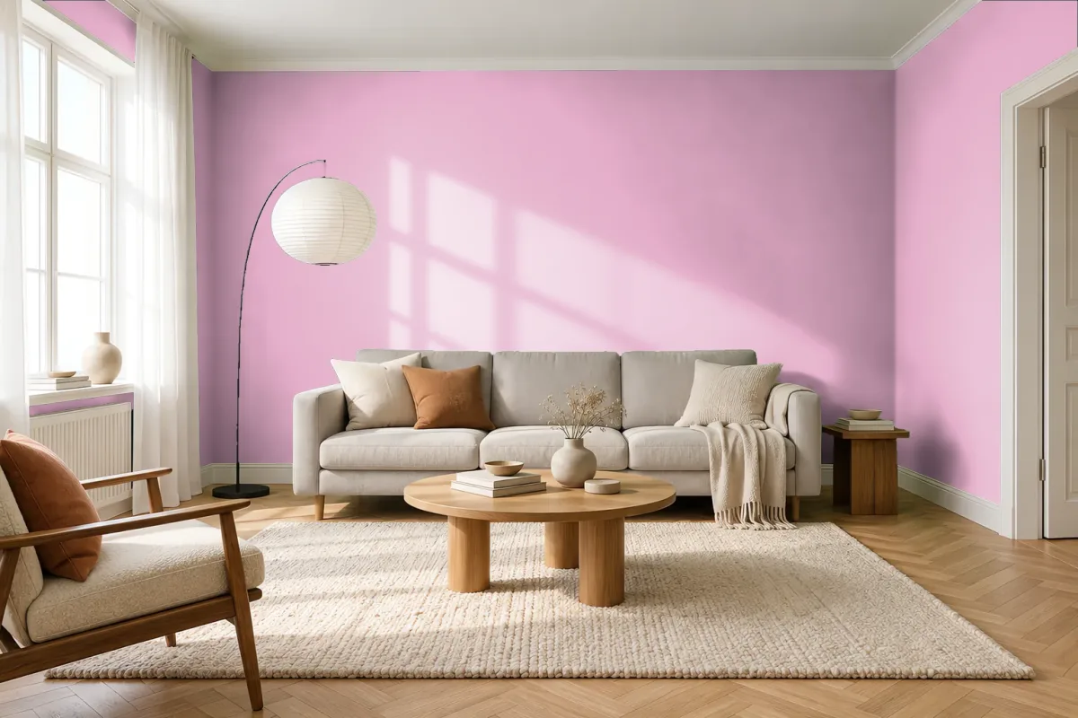 Краска PANTONE 14-2710 Lilac Sachet — гостиная в скандинавском стиле