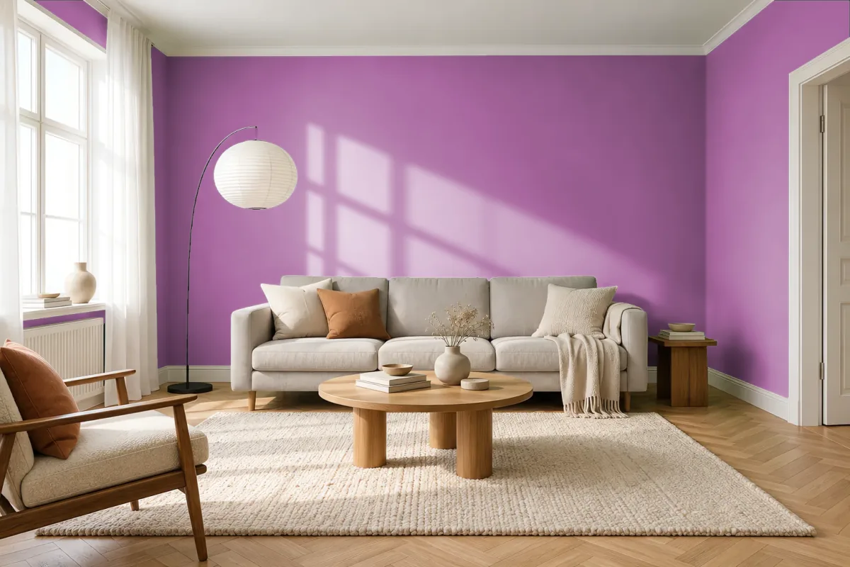 Краска PANTONE 17-3023 Rosebud — гостиная в скандинавском стиле