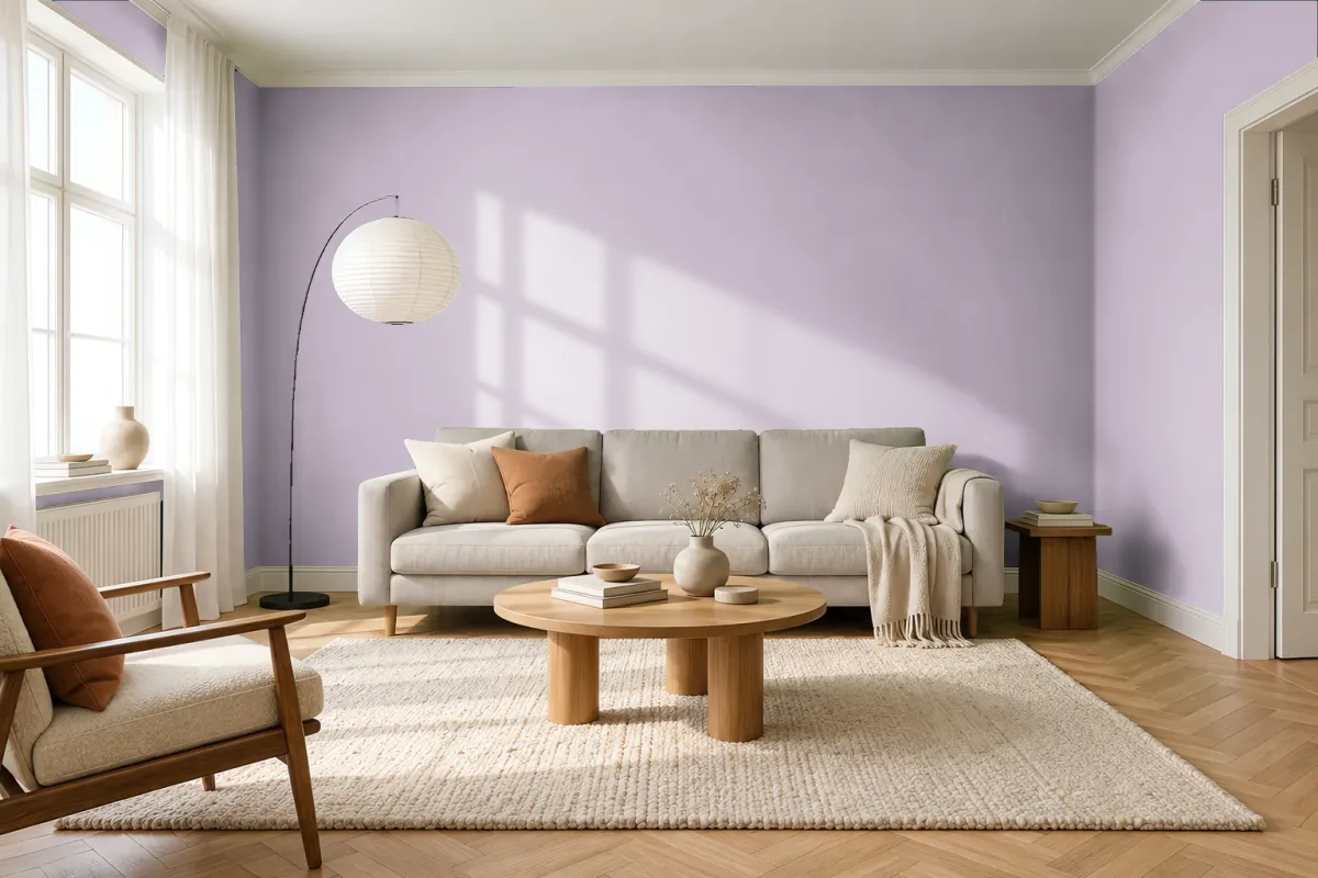 Краска PANTONE 5155 C — гостиная в скандинавском стиле
