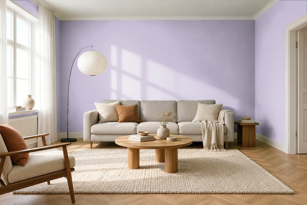 Краска PANTONE 523 C — гостиная в скандинавском стиле