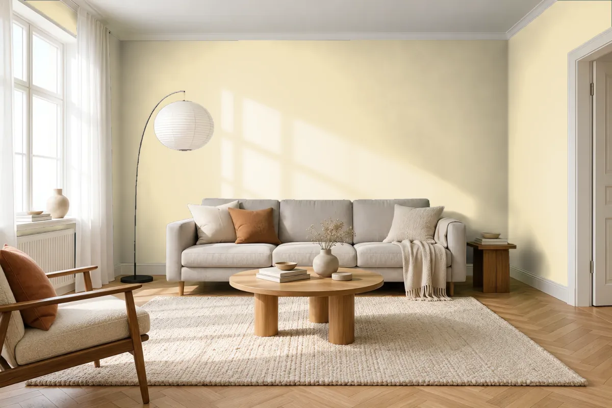 Краска PANTONE 7401 C — гостиная в скандинавском стиле