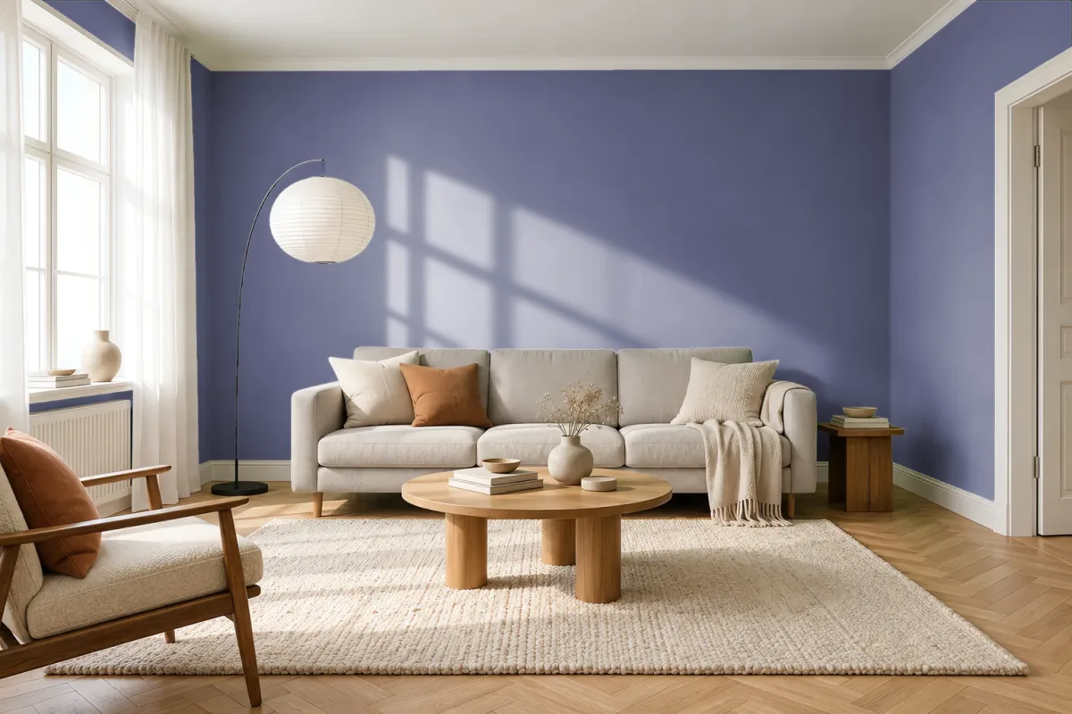 Краска PANTONE 5275 C — гостиная в скандинавском стиле