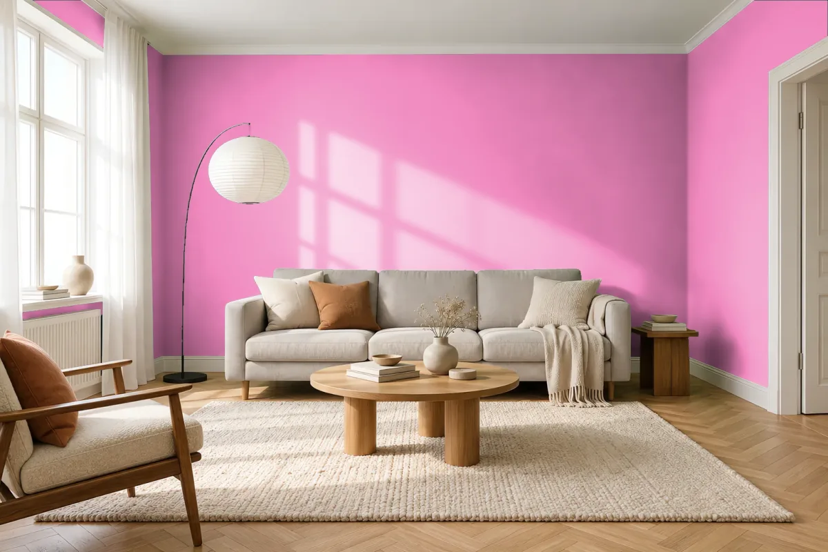 Краска PANTONE 211 C — гостиная в скандинавском стиле