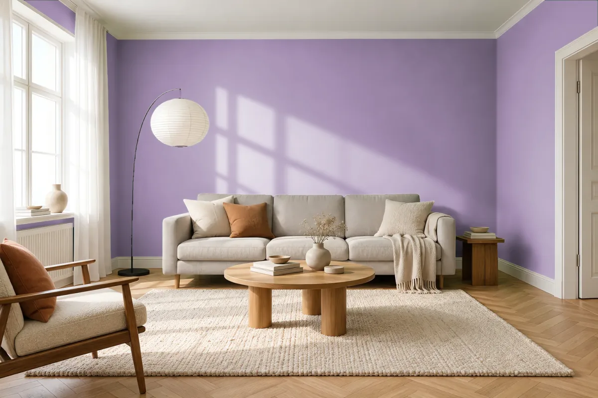 Краска PANTONE 7440 C — гостиная в скандинавском стиле