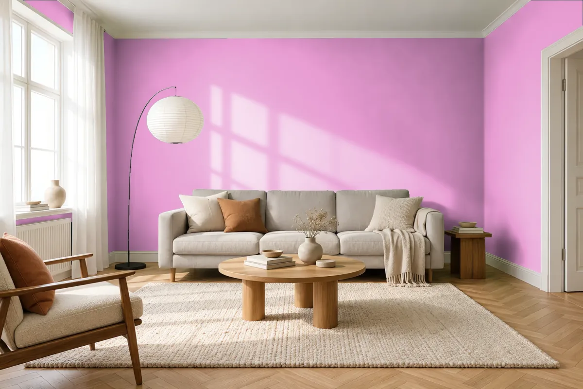 Краска PANTONE 223 C — гостиная в скандинавском стиле