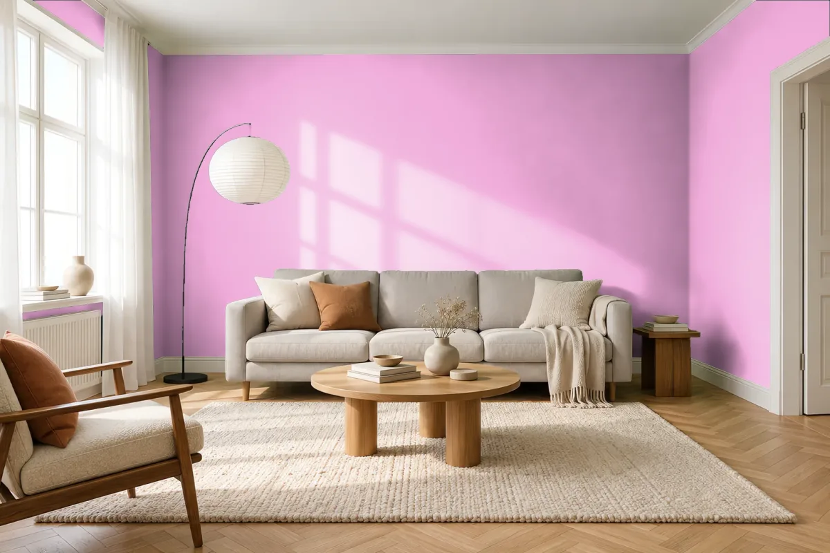 Краска PANTONE 230 C — гостиная в скандинавском стиле