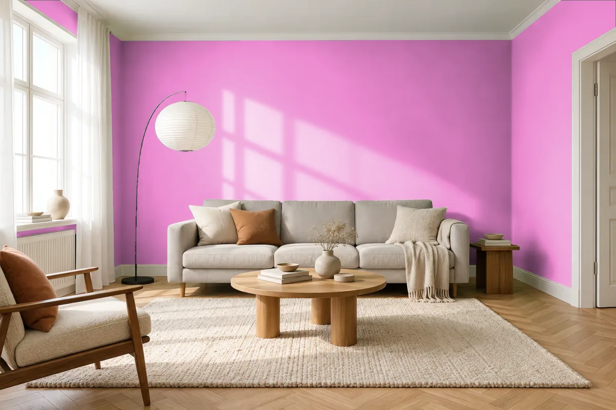 Краска PANTONE 231 C — гостиная в скандинавском стиле